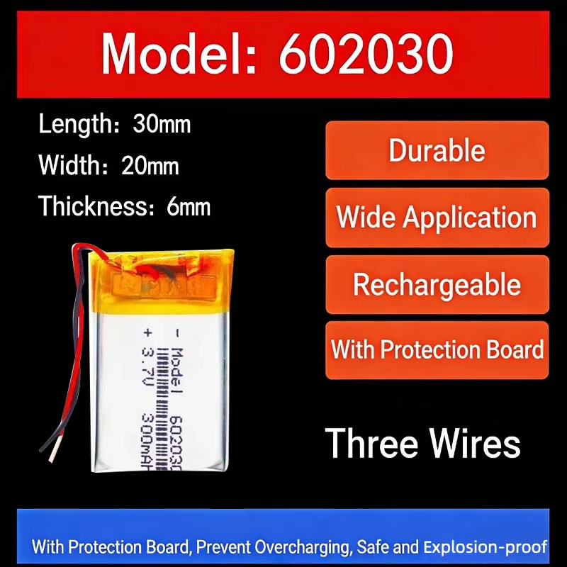 Smartwatch I Watches - Bateria de Lítio 3.7V 300mAh 602030,