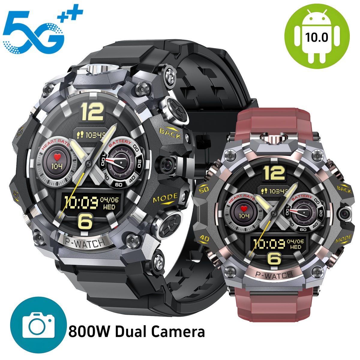 Heart Rate Gps Watch - Smartwatch Q668 Android 10.0 1.95 polegadas