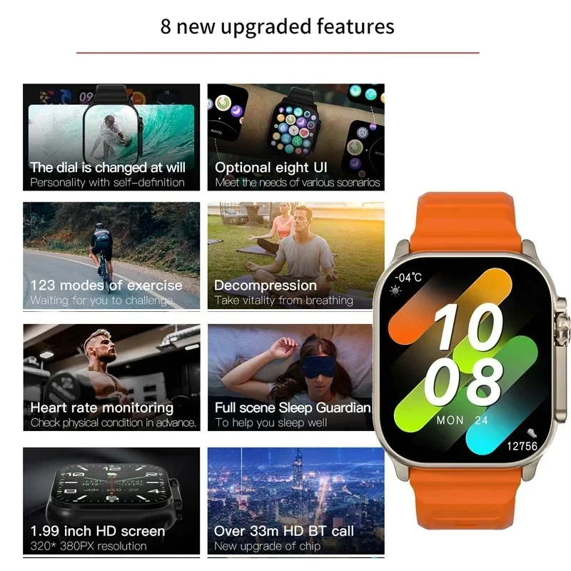Novo Relógio T10 Ultra Smart W - Smartwatch Watches For Men With Gps avaliação e preço