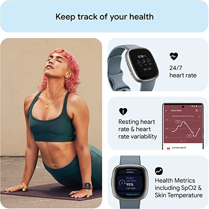 Fitbit versa 4 relógio intelig - Heart Rate Gps Watch avaliação e preço