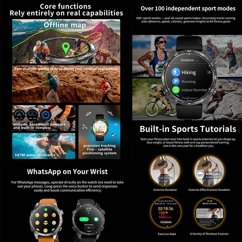 2026 novos homens relógio inte - Heart Rate Gps Watch avaliação e preço